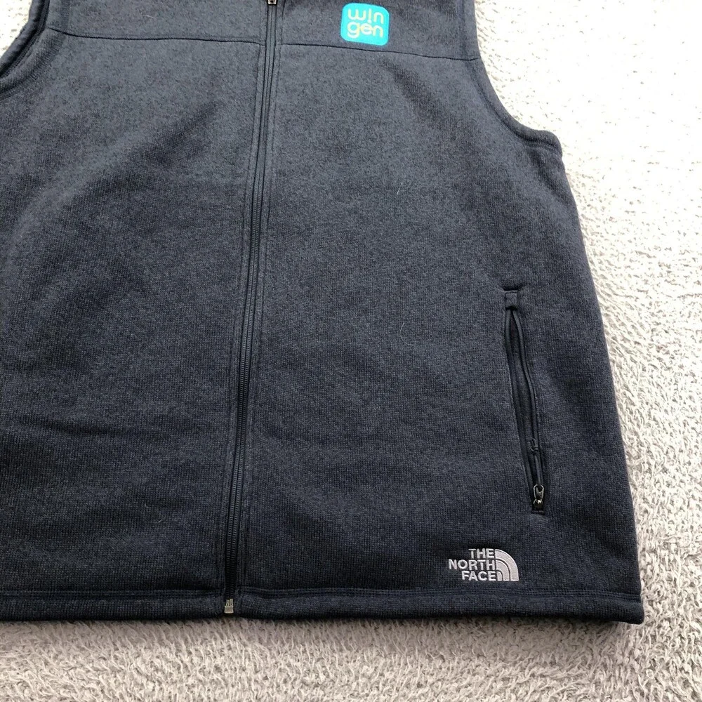 The North Face Vest Mens 2XL Gray Fleece Full Zip WinGen Logo Outdoor Hiking